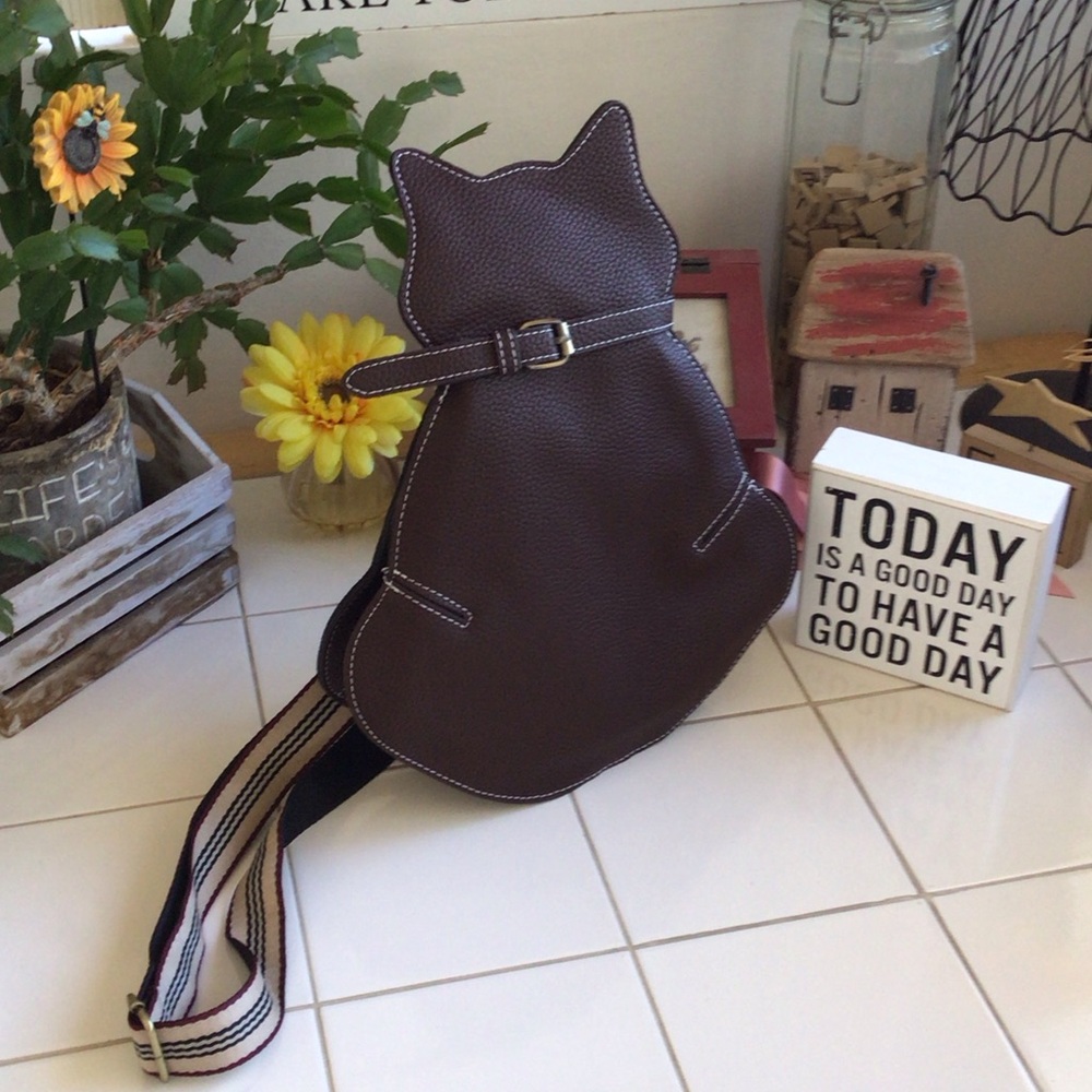 Chocolate Brown Cat Shoulder Bag